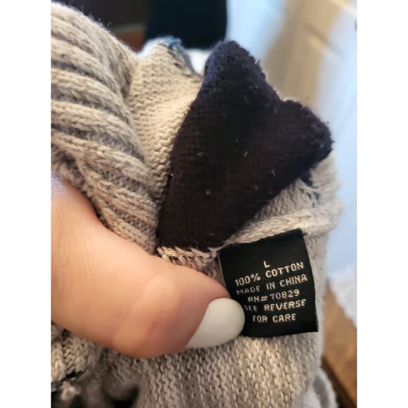 Men Gray/Teal Argyle 1/4 Zip Sweater Carbon L Preppy Retro Academia Church - Picture 7 of 8